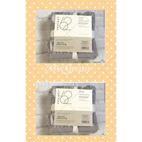 Project 62 New Washcloths. 2-4PK Gray and White. - Picture 1 of 6